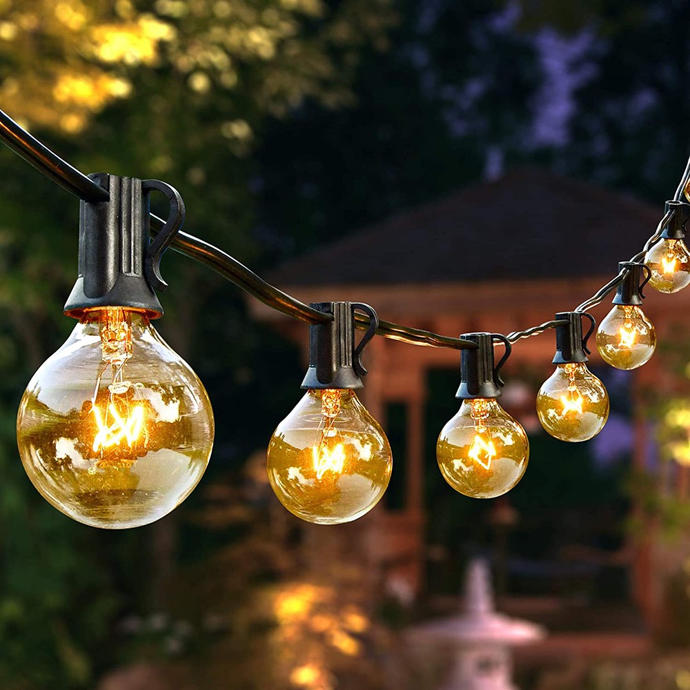 Factory AC110/120V 25Ft 25 bulbs G40 Globe String Lights waterproof garden white christmas outdoor s